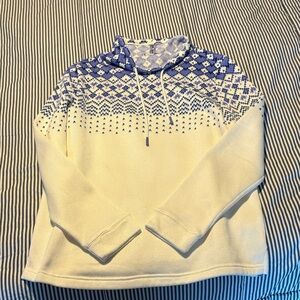 Vineyard Vines Purple and Cream Cowl Neck Sweater